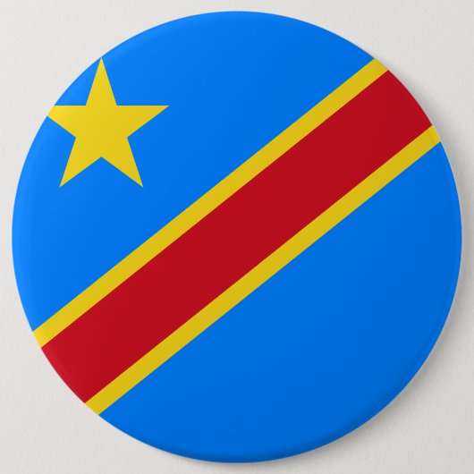 Badge Rond 15,2 Cm Congo - Drapeau République démocratique du Congo (Devant)
