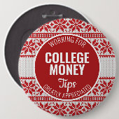 Badge Rond 15,2 Cm Conseils sur le pull de Noël appréciés | Financeme (Devant & derrière)