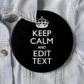 Badge Rond 15,2 Cm Conserver le calme et modifier le texte en noir (En situation)