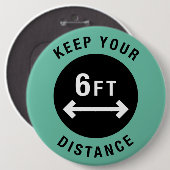 Badge Rond 15,2 Cm Conserver votre distance (Devant & derrière)