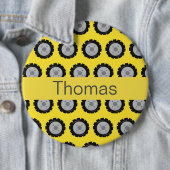 Badge Rond 15,2 Cm Construction Cute Roues de camion (En situation)