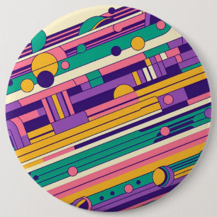 Badge Rond 15,2 Cm Cool, design rétro coloré des années 80/90