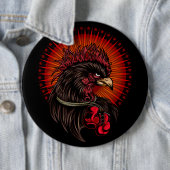 Badge Rond 15,2 Cm Coq de boîte (En situation)