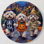Badge Rond 15,2 Cm Costumes d'Halloween Bichon Frise (Devant)