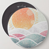Badge Rond 15,2 Cm Côté/Plage/ensoleillé (Devant & derrière)