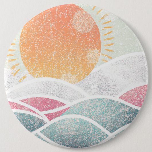 Badge Rond 15,2 Cm Côté/Plage/ensoleillé (Devant)