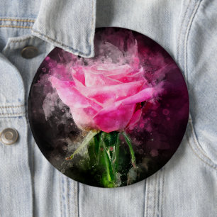 Badge Rond 15,2 Cm Couleur de fleur rose - bb