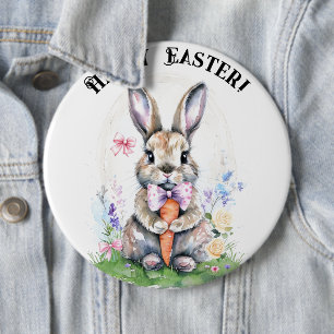 Badge Rond 15,2 Cm Couleur d'eau Vintage lapin de Pâques