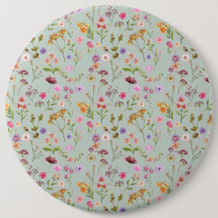 Badge Rond 15,2 Cm couleur motif-rose, pourpre, vert-vert