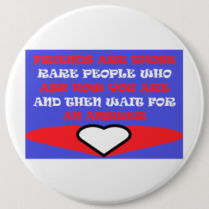 Badge Rond 15,2 Cm Couleurs thématiques amis rouge bleu blanc design