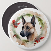 Badge Rond 15,2 Cm Coupe de Fête de la couronne de Noël Malinoi (Devant & derrière)