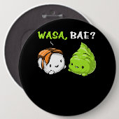 Badge Rond 15,2 Cm Couples mignons Wasa de wasabi de sushi (Devant & derrière)