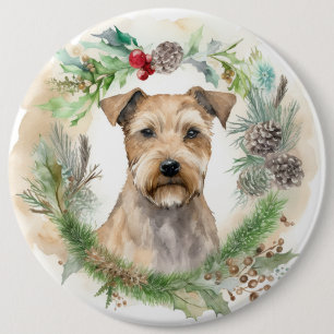 Badge Rond 15,2 Cm Couronne de Noël festive Terrier de la baie de Che