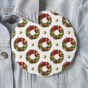 Badge Rond 15,2 Cm Couronnes de Noël