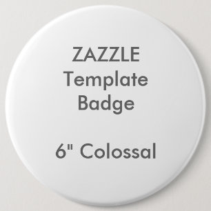 Badge Rond 15,2 Cm Coutume 6" modèle rond colossal de blanc d'insign