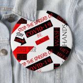 BADGE ROND 15,2 CM COVID-19 (En situation)