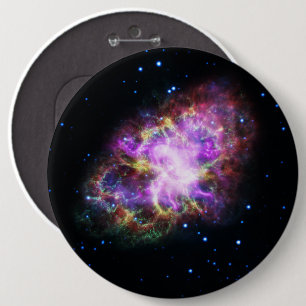 Badge Rond 15,2 Cm Crabe Nebula Supernova Remnant Hubble Composite