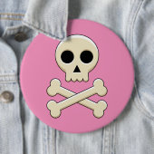 Badge Rond 15,2 Cm Crâne avec des os (En situation)
