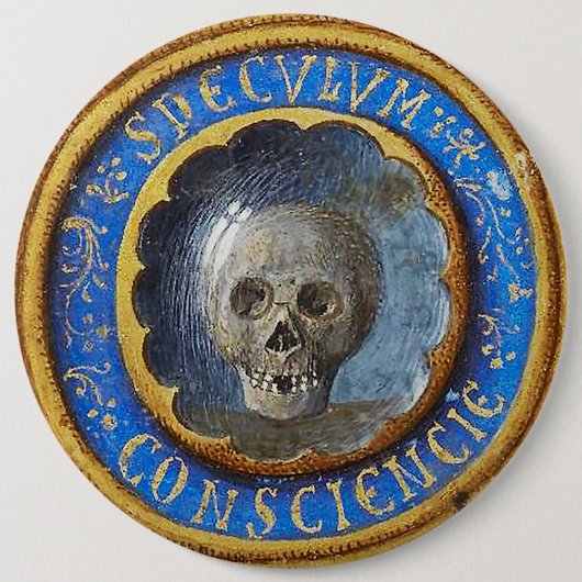 Badge Rond 15,2 Cm Crâne de manuscrit médiéval tardif (Devant)