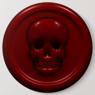 Badge Rond 15,2 Cm Crâne de sang