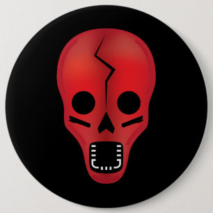 Badge Rond 15,2 Cm Crâne rouge Abstrait