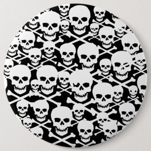 Badge Rond 15,2 Cm Crânes personnalisables et os croisés