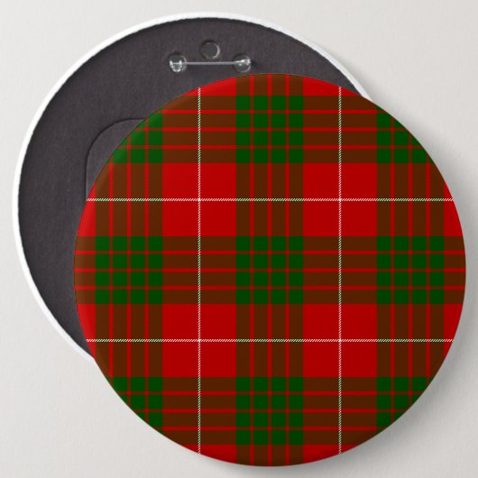 Badge Rond 15,2 Cm Crawford tartan rouge vert plaid (Devant & derrière)