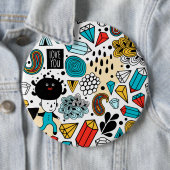 Badge Rond 15,2 Cm Crazy head (En situation)