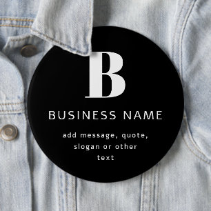Badge Rond 15,2 Cm Créer un nom d'entreprise, monogramme et texte sup