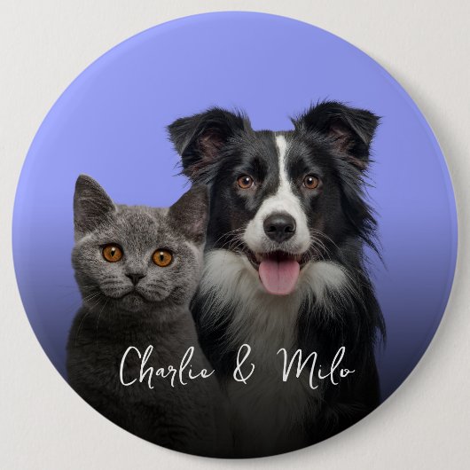 Badge Rond 15,2 Cm Créez vos propres chiens photo chats et nom 4bouto (Devant)