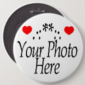 BADGE ROND 15,2 CM CRÉEZ VOTRE PROPRE PHOTO (Devant & derrière)