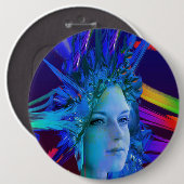 Badge Rond 15,2 Cm Cristal spatial (Devant & derrière)