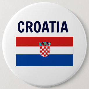 Badge Rond 15,2 Cm Croatie - Drapeau de Croatie, étiqueté,