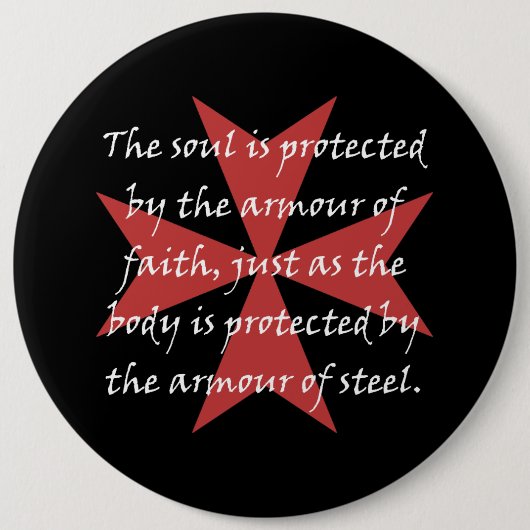 Badge Rond 15,2 Cm Croix de Templar (Devant)