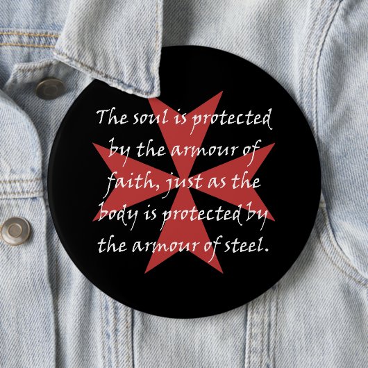 Badge Rond 15,2 Cm Croix de Templar (En situation)