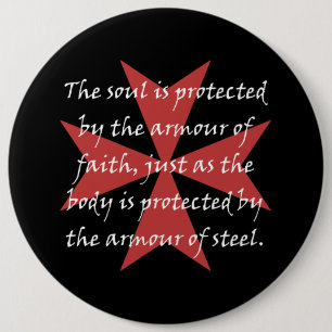 Badge Rond 15,2 Cm Croix de Templar