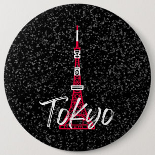 Badge Rond 15,2 Cm Croquis de la tour de Tokyo de Minato, Tokyo, Japo