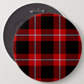 Badge Rond 15,2 Cm Cunningham Tartan rouge noir (Devant & derrière)