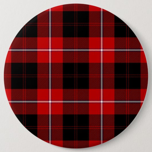 Badge Rond 15,2 Cm Cunningham Tartan rouge noir (Devant)