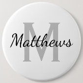 Badge Rond 15,2 Cm Custom name monogram énorme colossal 6 inch (Devant)