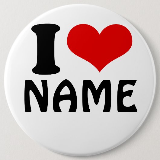 Badge Rond 15,2 Cm Customizable Valentines Day I love Heart Custom (Devant)