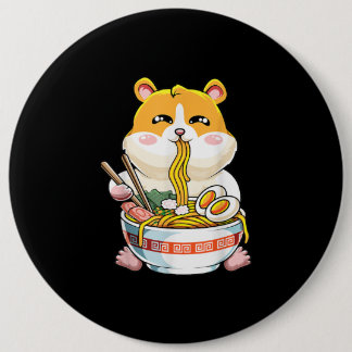Badge Rond 15,2 Cm Cute Hamster Kawaii Ramen