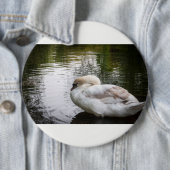 Badge Rond 15,2 Cm Cygne blanc (En situation)