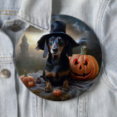 Badge Rond 15,2 Cm Dachshund Halloween effroi (En situation)