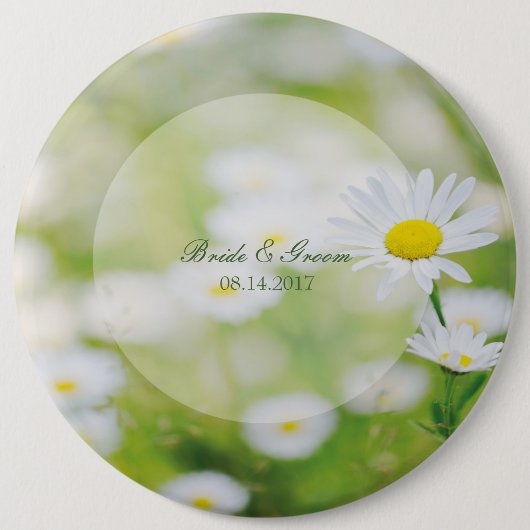 Badge Rond 15,2 Cm Daisy Daisies Fleur Floral Mariage d'été (Devant)