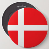 Badge Rond 15,2 Cm Danemark, drapeau (Devant & derrière)