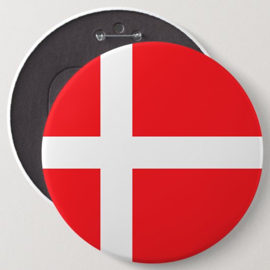 Badge Rond 15,2 Cm Danemark, drapeau (Devant & derrière)