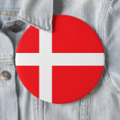 Badge Rond 15,2 Cm Danemark, drapeau (En situation)
