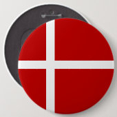 Badge Rond 15,2 Cm Dannebrog Drapeau Danois (Devant & derrière)