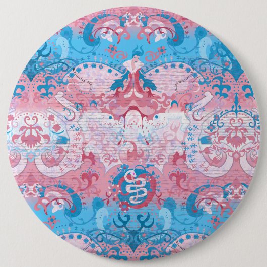 Badge Rond 15,2 Cm Déchets de dragon transgenre - Couleur du drapeau (Devant)